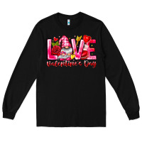 Black Love Valentines Day Gnome Long Sleeve Tee - CowhideDigitalArt