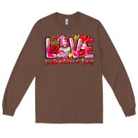 Chestnut Love Valentines Day Gnome Long Sleeve Tee - CowhideDigitalArt