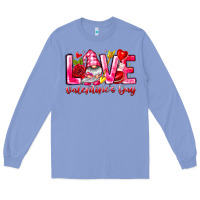Colony Blue Love Valentines Day Gnome Long Sleeve Tee - CowhideDigitalArt