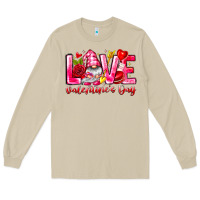 Mushroom Love Valentines Day Gnome Long Sleeve Tee - CowhideDigitalArt