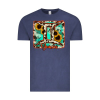 Vintage Denim gemini turquoise cowhide Vintage Tee - RanaPortraitStore