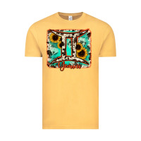 Vintage Mustard gemini turquoise cowhide Vintage Tee - RanaPortraitStore