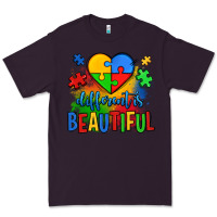 Plum different is beautiful autism Premium Tee - OliviaCreatesArt