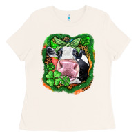 Bone St. Patrick's day cow Ladies Tee - FaDigitalArtStudio