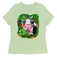 Matcha St. Patrick's day cow Ladies Tee - FaDigitalArtStudio