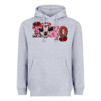 Heather Grey xoxo calf Heavyweight Hoodie - RanaPortraitStore