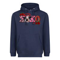 Navy xoxo calf Heavyweight Hoodie - RanaPortraitStore