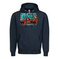 Navy truck merry christmas Zipper Hoodie - JahusDesignShop