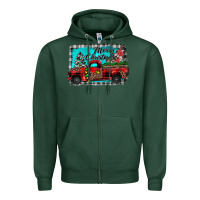 Sports Green truck merry christmas Zipper Hoodie - JahusDesignShop