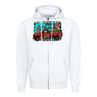 White truck merry christmas Zipper Hoodie - JahusDesignShop