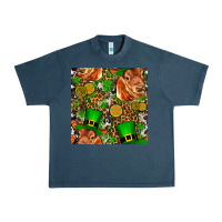 Midnight Navy st patricks  cow with candy Urban Heavy Tee - FaDigitalArtStudio