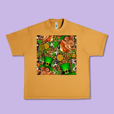 St Patricks  Cow With Candy Urban Heavy Tee Designed By Fadigitalartstudio