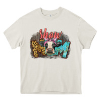 Cream Show mom cow Heavy Core Tee - CowGirlArtShop