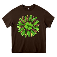 Chocolate Brown lucky leopard st patricks sunflower Heavy Core Tee - Jasminsmagicworld