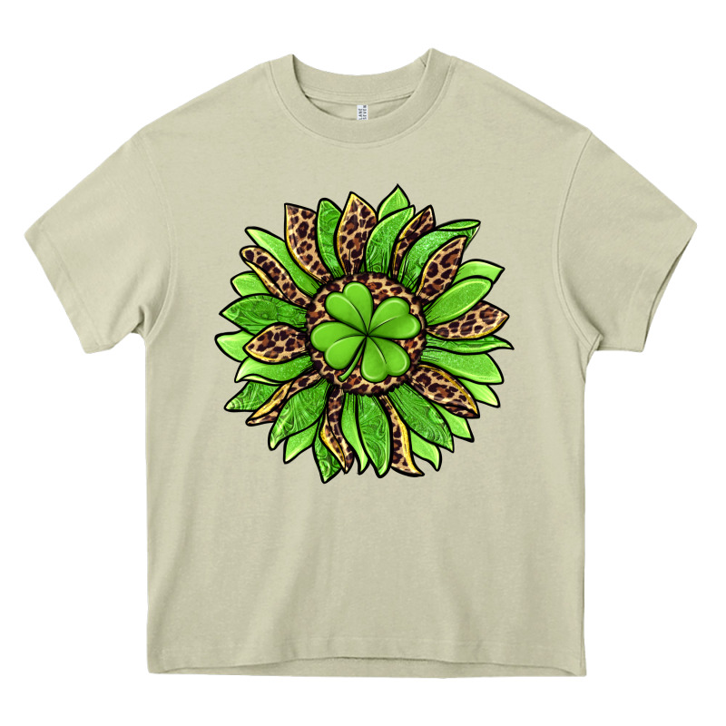 Lucky Leopard St Patricks Sunflower Heavy Core Tee by Jasminsmagicworld | Teevron