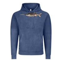 Vintage Denim Paddlefish Illustrations, Vintage Hoodie - LillyAllenDesigns
