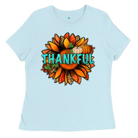 Thankful With Sunflower Bbs Ladies Tee | Teevron