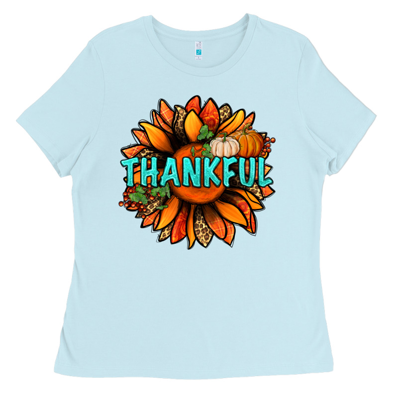 Thankful With Sunflower Bbs Ladies Tee by BundleAndBundleShop | Teevron