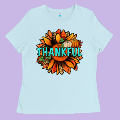 Thankful With Sunflower Bbs Ladies Tee Designed By Bundleandbundleshop