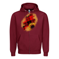 Burgundy sunflower Christmas patch Zipper Hoodie - JahusDesignShop