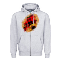 Heather Grey sunflower Christmas patch Zipper Hoodie - JahusDesignShop