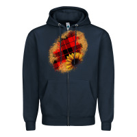 Navy sunflower Christmas patch Zipper Hoodie - JahusDesignShop