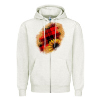 Oatmeal Heather sunflower Christmas patch Zipper Hoodie - JahusDesignShop