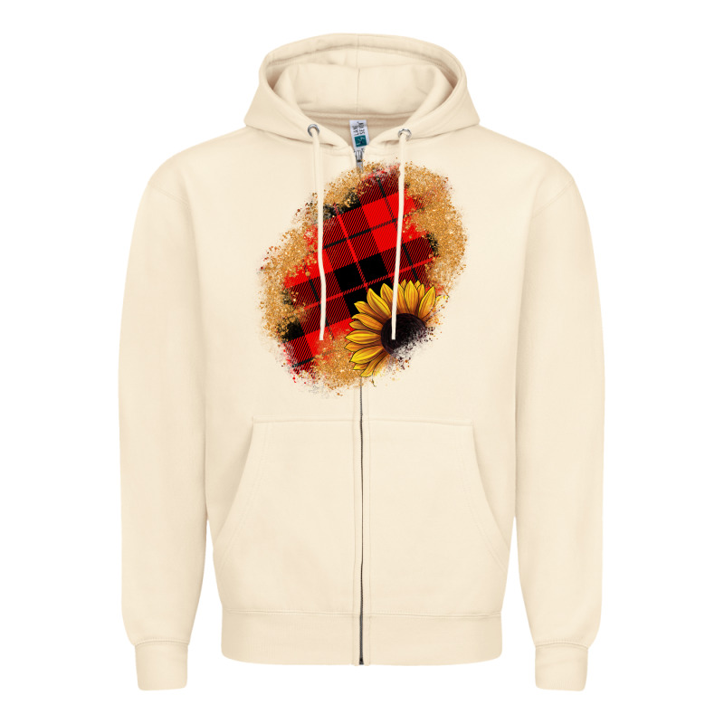 Sunflower Christmas Patch Zipper Hoodie by JahusDesignShop | Teevron