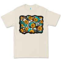Bone cowhide  turquoise sunflowers pattern olivia Premium Tee - OliviaCreatesArt