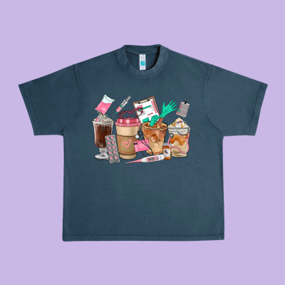 Nurse Coffee Cups Urban Heavy Tee Designed By Fadigitalartstudio