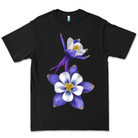 Black Colorado Rocky Mountain Columbine Flower Premium Tee - RanaPortraitStore