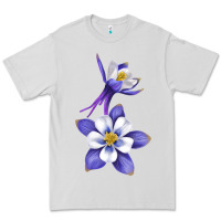 Dove Grey Colorado Rocky Mountain Columbine Flower Premium Tee - RanaPortraitStore