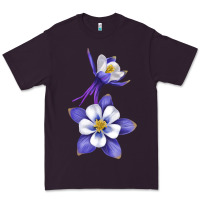 Plum Colorado Rocky Mountain Columbine Flower Premium Tee - RanaPortraitStore