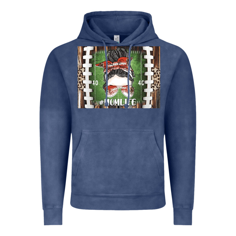 American Football Mom Life Vintage Hoodie by CowhideDigitalArt | Teevron