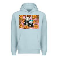 Blue Mist Mama Panda And Baby Panda Premium Hoodie - Artiststas