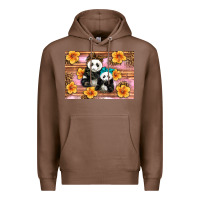 Chestnut Mama Panda And Baby Panda Premium Hoodie - Artiststas