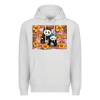 Dove Grey Mama Panda And Baby Panda Premium Hoodie - Artiststas