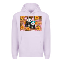 Lilac Mama Panda And Baby Panda Premium Hoodie - Artiststas