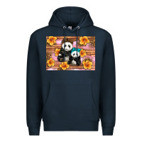 Navy Mama Panda And Baby Panda Premium Hoodie - Artiststas