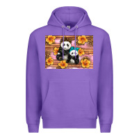Purple Mama Panda And Baby Panda Premium Hoodie - Artiststas
