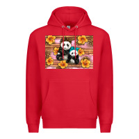 Red Mama Panda And Baby Panda Premium Hoodie - Artiststas