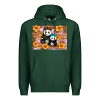 Sports Green Mama Panda And Baby Panda Premium Hoodie - Artiststas
