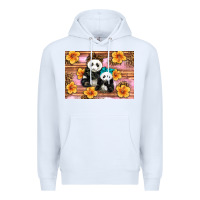 White Mama Panda And Baby Panda Premium Hoodie - Artiststas