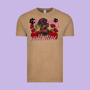 My Dog Is My Valentine Valentine's Day Vintage Tee Designed By Fadigitalartstudio