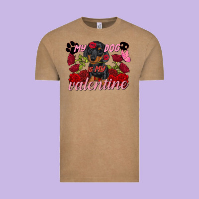 My Dog Is My Valentine Valentine's Day Vintage Tee Designed By Fadigitalartstudio