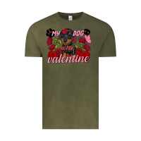 Vintage Olive my dog is my valentine valentine's day Vintage Tee - FaDigitalArtStudio