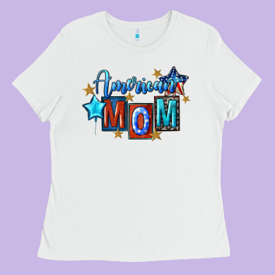 American Mom Mother's Day Ladies Tee Designed By Fadigitalartstudio