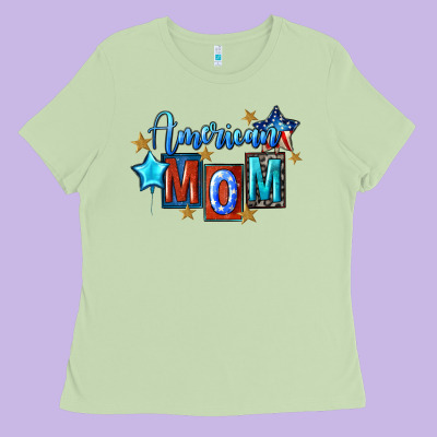 American Mom Mother's Day Ladies Tee Designed By Fadigitalartstudio