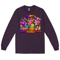 Plum Happy Hallo Thanks Mas Long Sleeve Tee - CowhideDigitalArt