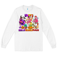 White Happy Hallo Thanks Mas Long Sleeve Tee - CowhideDigitalArt
